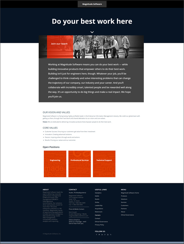 Corporate Career Page Portfolio career page bold design with color splashes