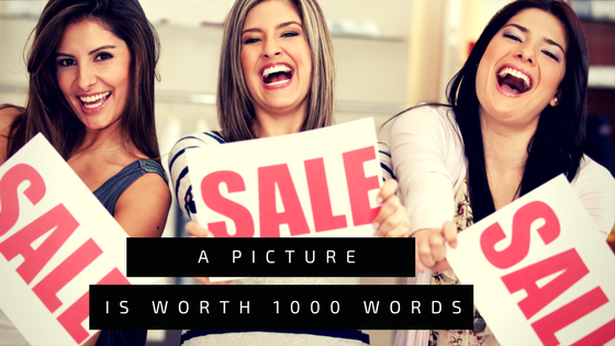 young ladies holding sale signs depicting make your social media extra engaging