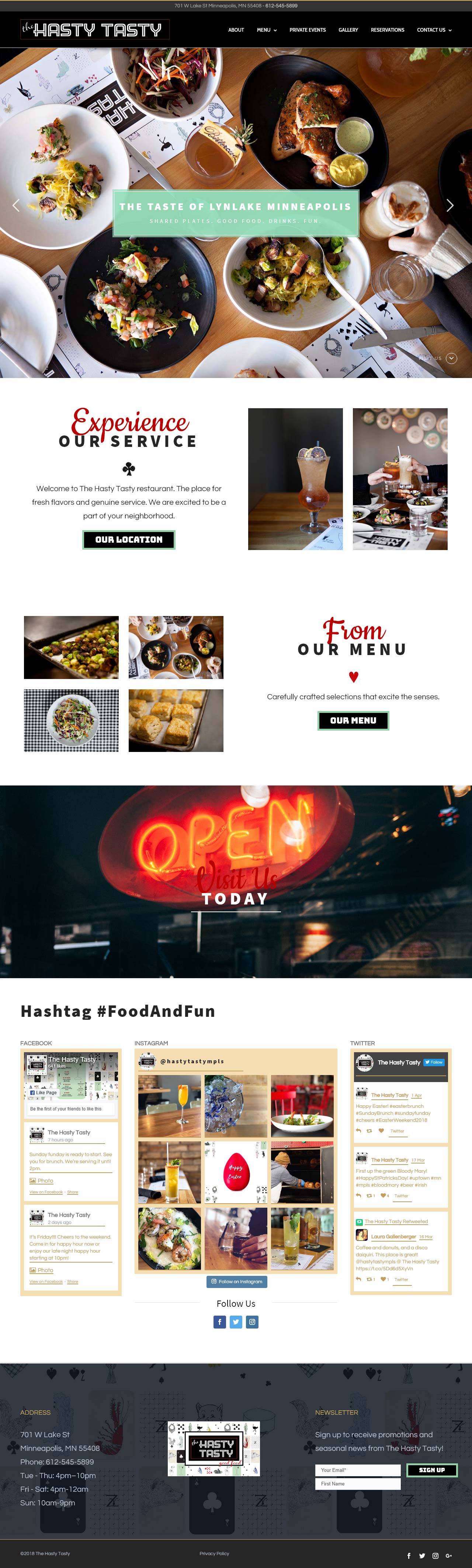 The Hasty Tasty website home page